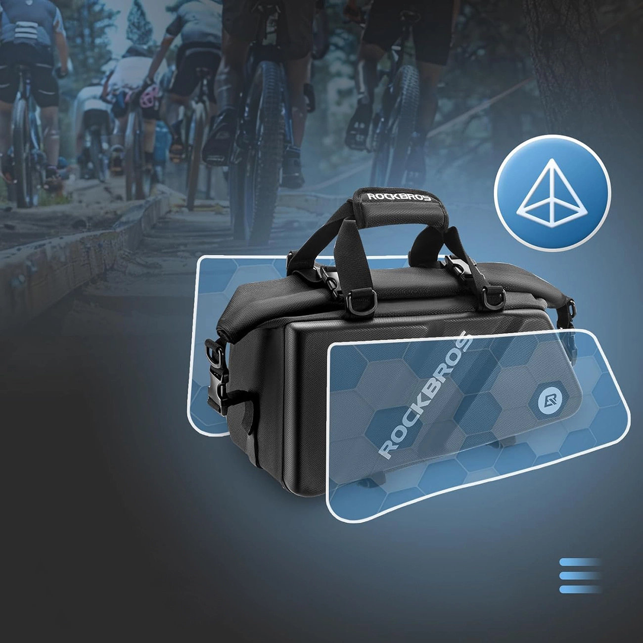 Rockbros 30140090001 dviračio bagažinės krepšys 11,6 l – juodas - Image 6