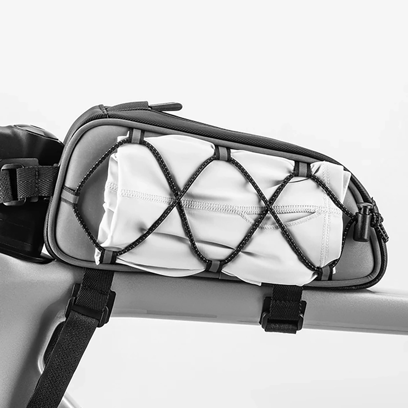 Rockbros 3012010901 dviračio rėmo krepšys 0,9 l – sidabrinis - Image 3