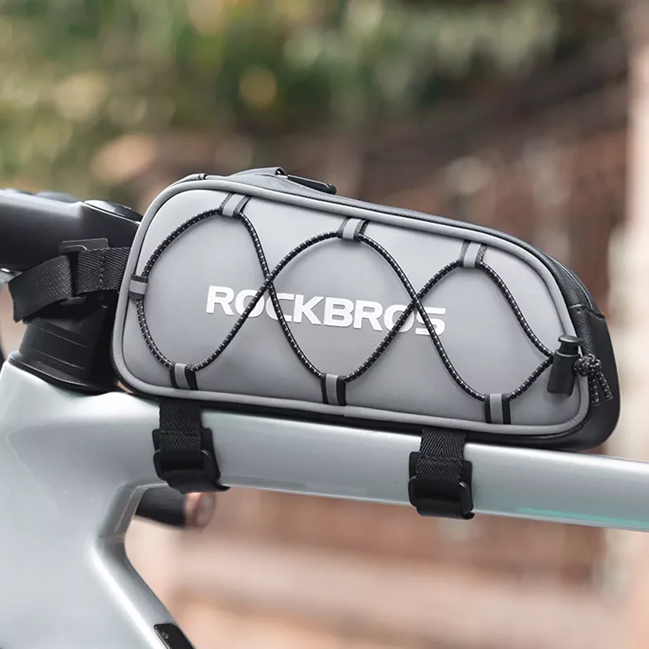 Rockbros 3012010901 dviračio rėmo krepšys 0,9 l – sidabrinis - Image 9