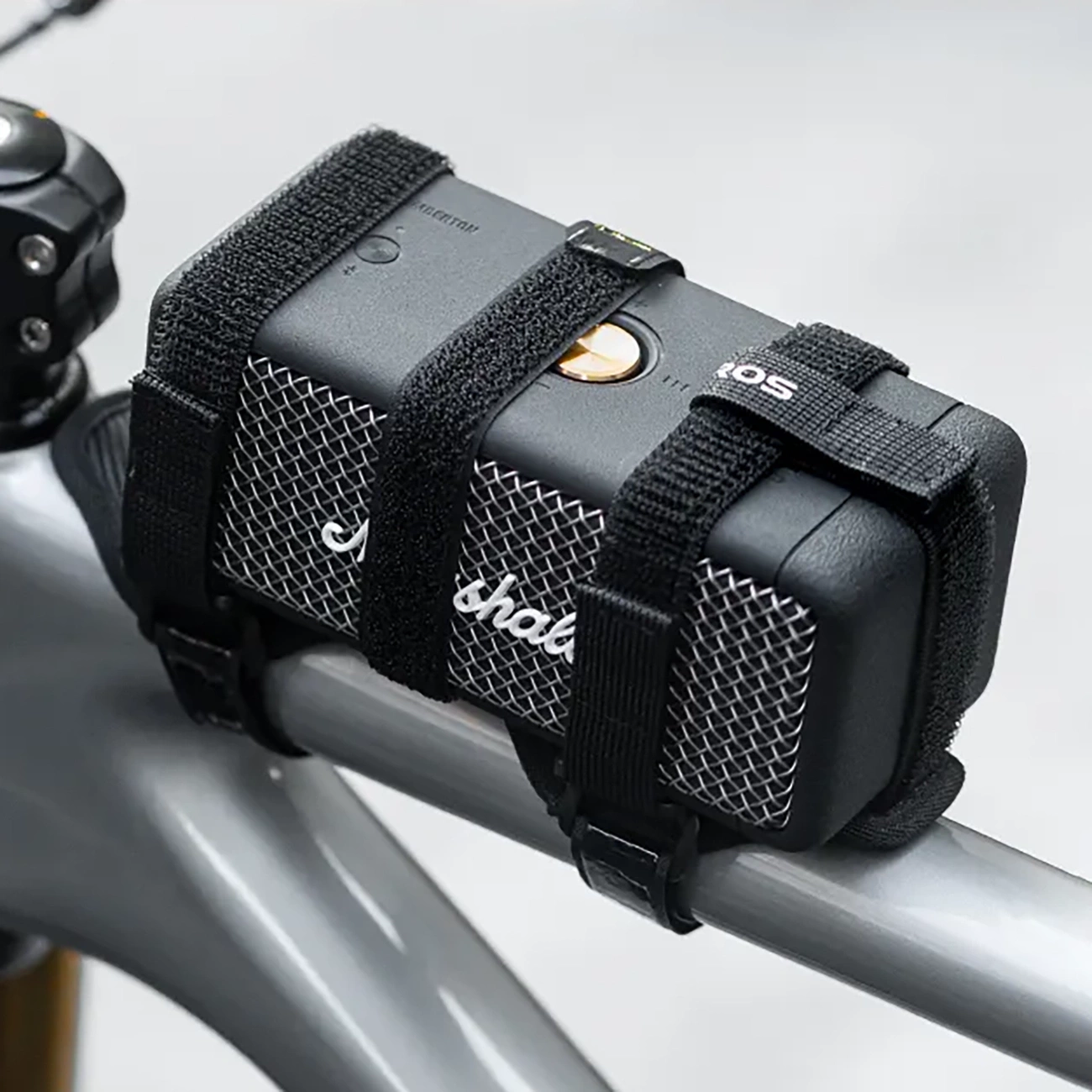 Rockbros 50210064001 dviračio dirželis su lipnia juosta Bluetooth garsiakalbiui arba gertuvei – juodas - Image 5