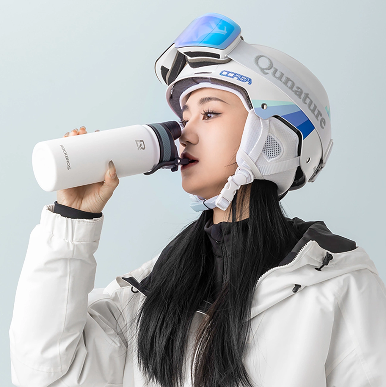 Rockbros 35210029006 dviračio gertuvės termo butelis 650 ml – baltas - Image 15