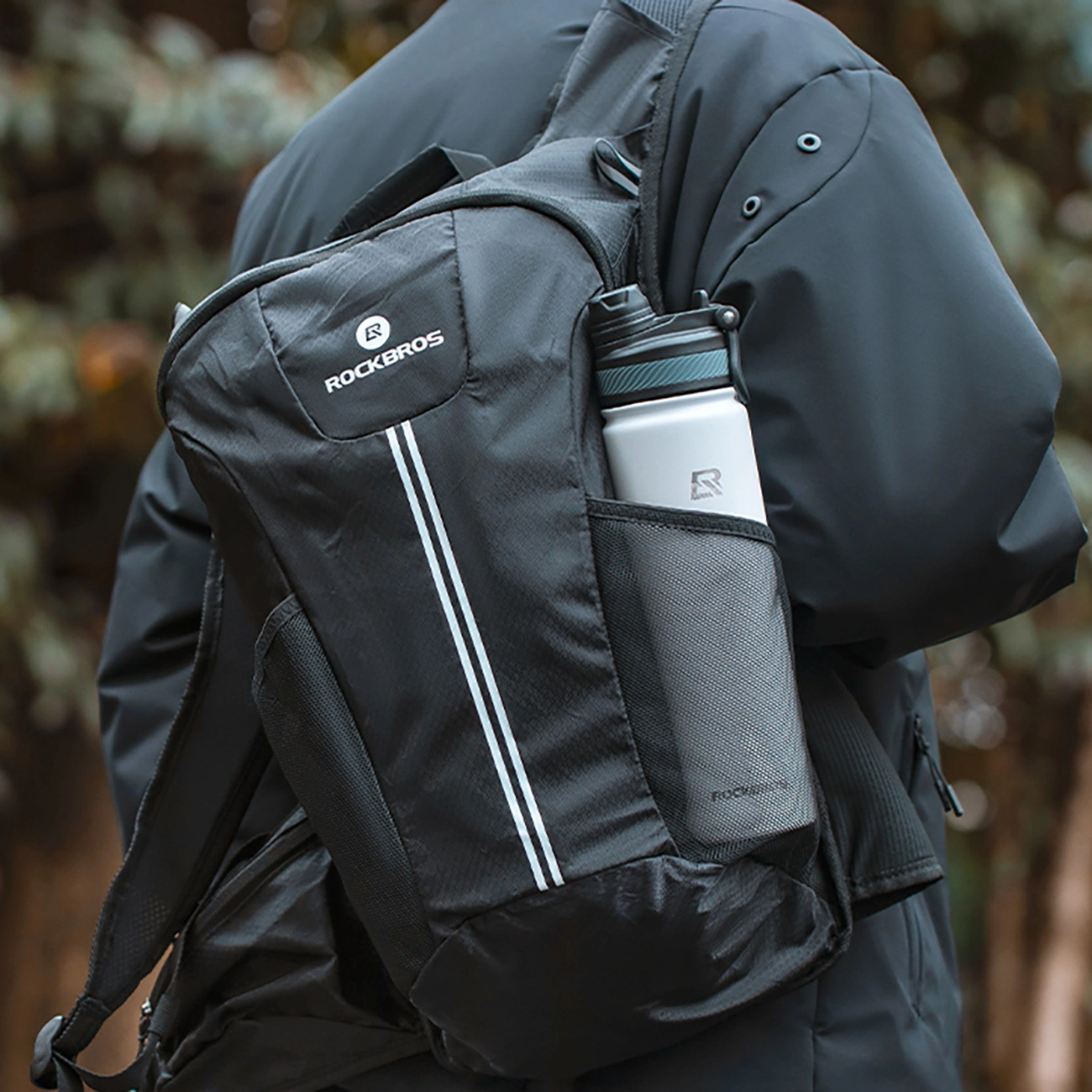 Rockbros 35210029006 dviračio gertuvės termo butelis 650 ml – baltas - Image 16