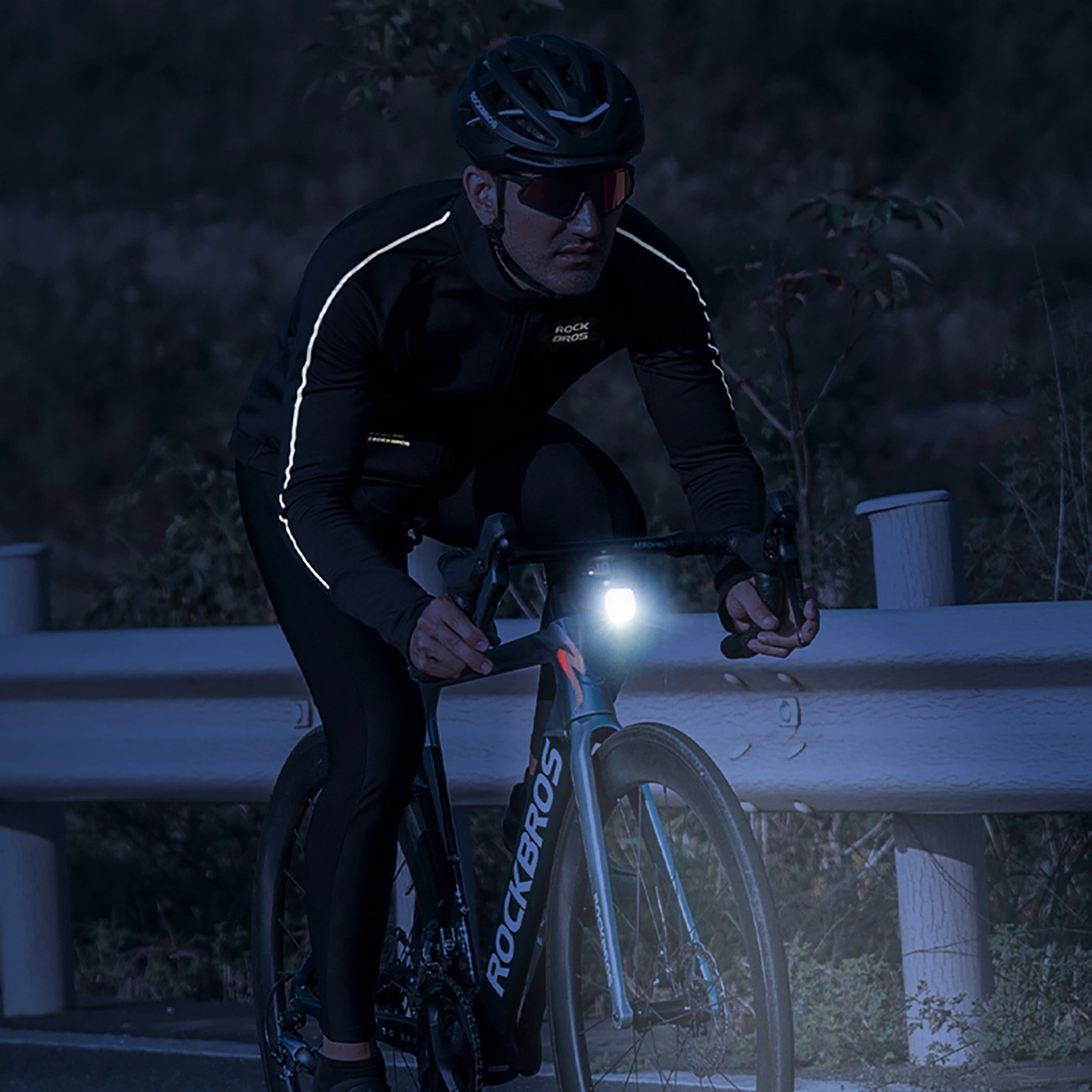 Rockbros 15400002005 ilgomis rankovėmis dviračių džersis ruduo/žiema XXL – juodas - Image 16