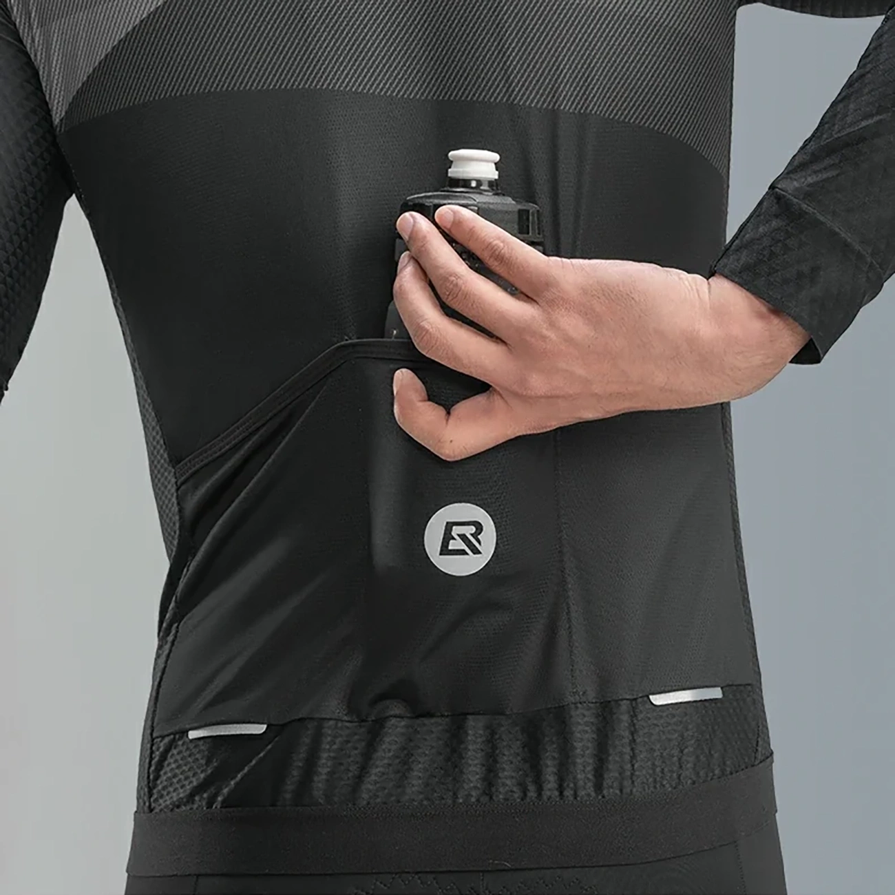 Rockbros 15120009002 ilgomis rankovėmis dviračių džersis pavasaris/vasara M – juodas - Image 11