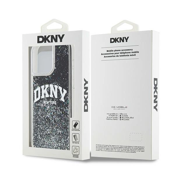 DKNY Liquid Glitter Big Logo dėklas iPhone 13 Pro Max – juodas - Image 8