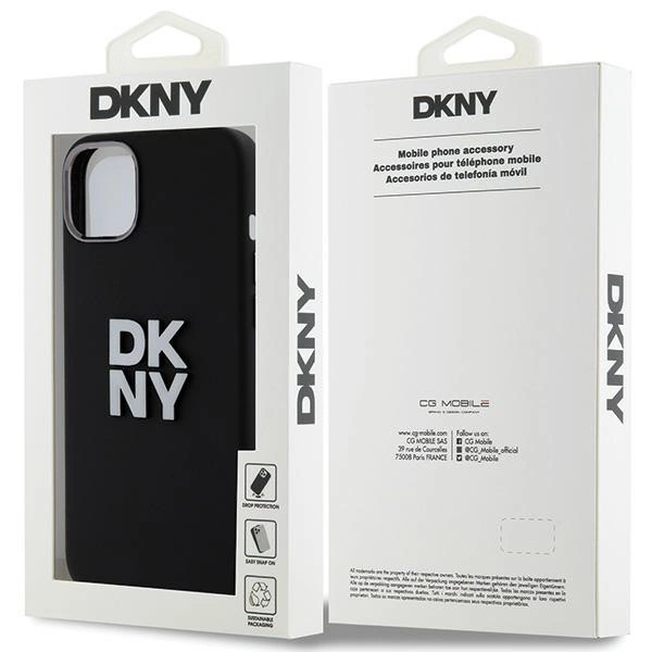 DKNY Liquid Silicone Metal Logo dėklas iPhone 15 / 14 / 13 – juodas - Image 8