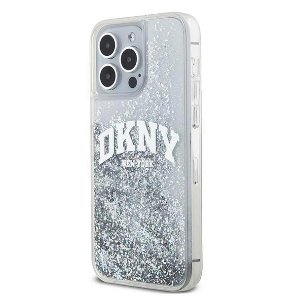 DKNY Liquid Glitter Big Logo dėklas iPhone 15 Pro Max – baltas - Image 2