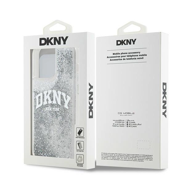 DKNY Liquid Glitter Big Logo dėklas iPhone 15 Pro Max – baltas - Image 8