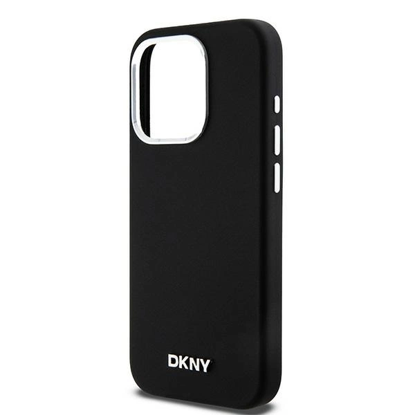 DKNY Liquid Silicone Small Metal Logo MagSafe dėklas iPhone 15 Pro – juodas - Image 6