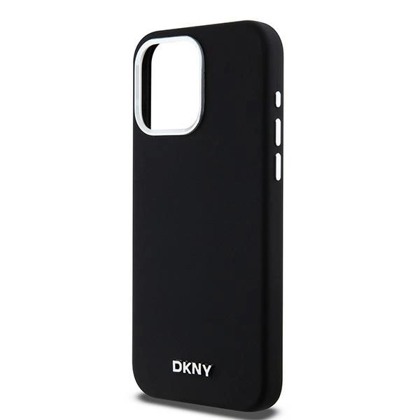 DKNY Liquid Silicone Small Metal Logo MagSafe dėklas iPhone 15 Pro Max – juodas - Image 6