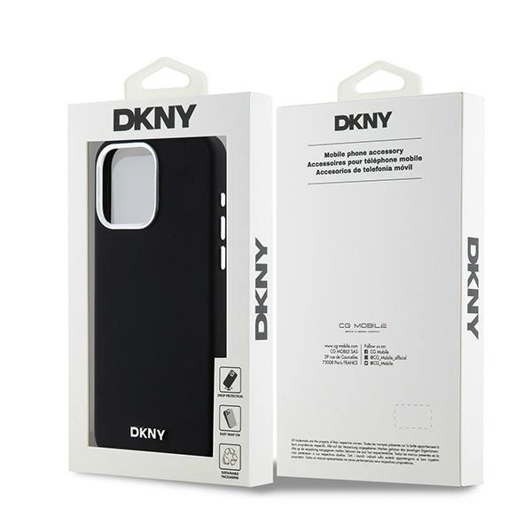 DKNY Liquid Silicone Small Metal Logo MagSafe dėklas iPhone 15 Pro Max – juodas - Image 8