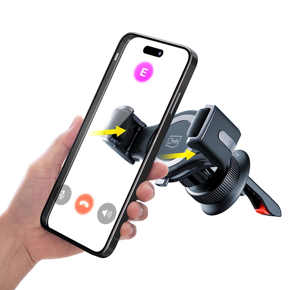 3mk Memo Hug automobilių laikiklis telefonui prie oro angos – juodas - Image 8