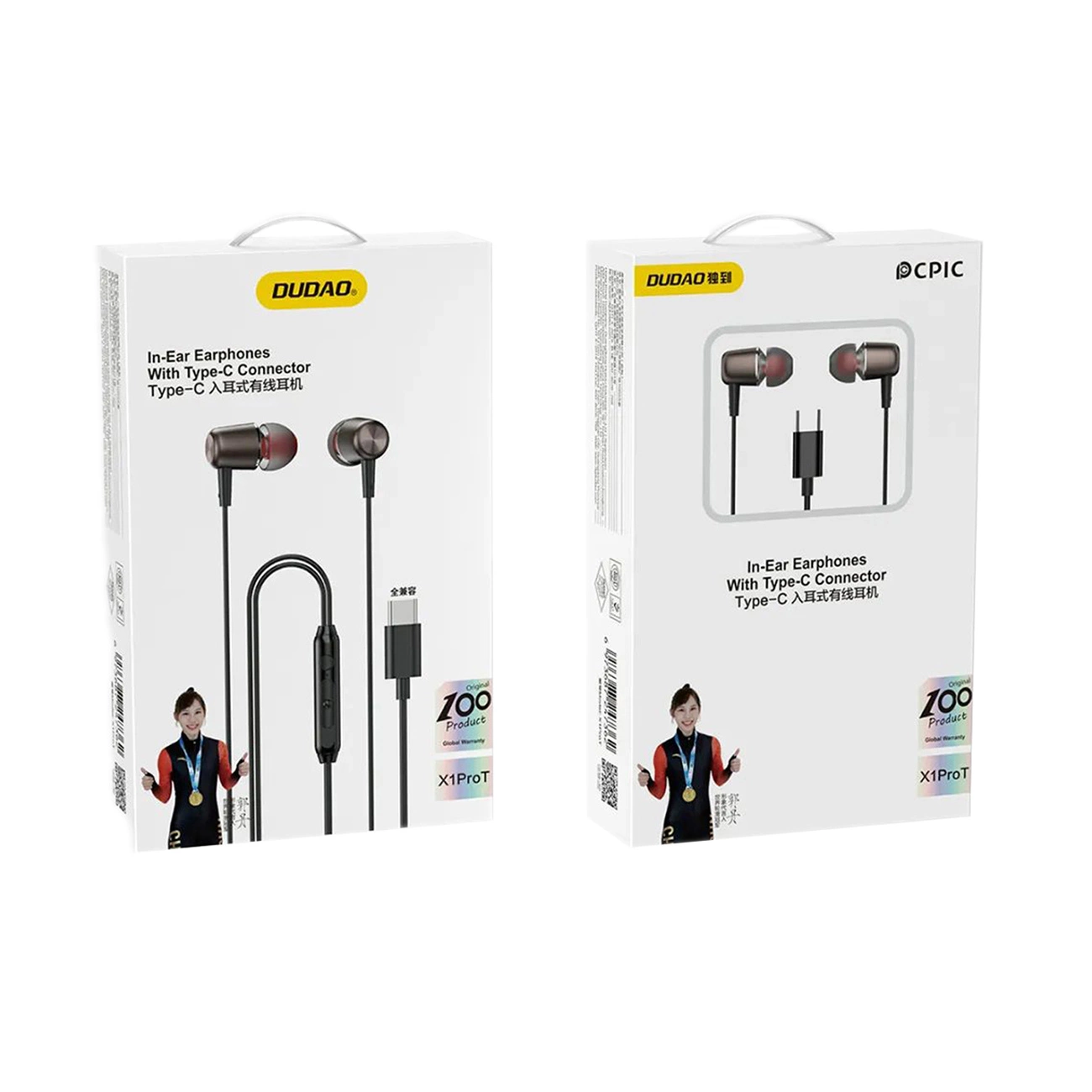 Dudao X1PROT laidinės USB-C ausinės į ausis 1,2 m – juodos - Image 2