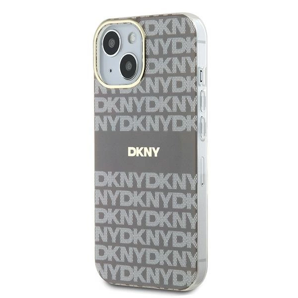 DKNY IML Mono & Stripe MagSafe dėklas iPhone 15 / 14 / 13 – smėlio spalvos - Image 2