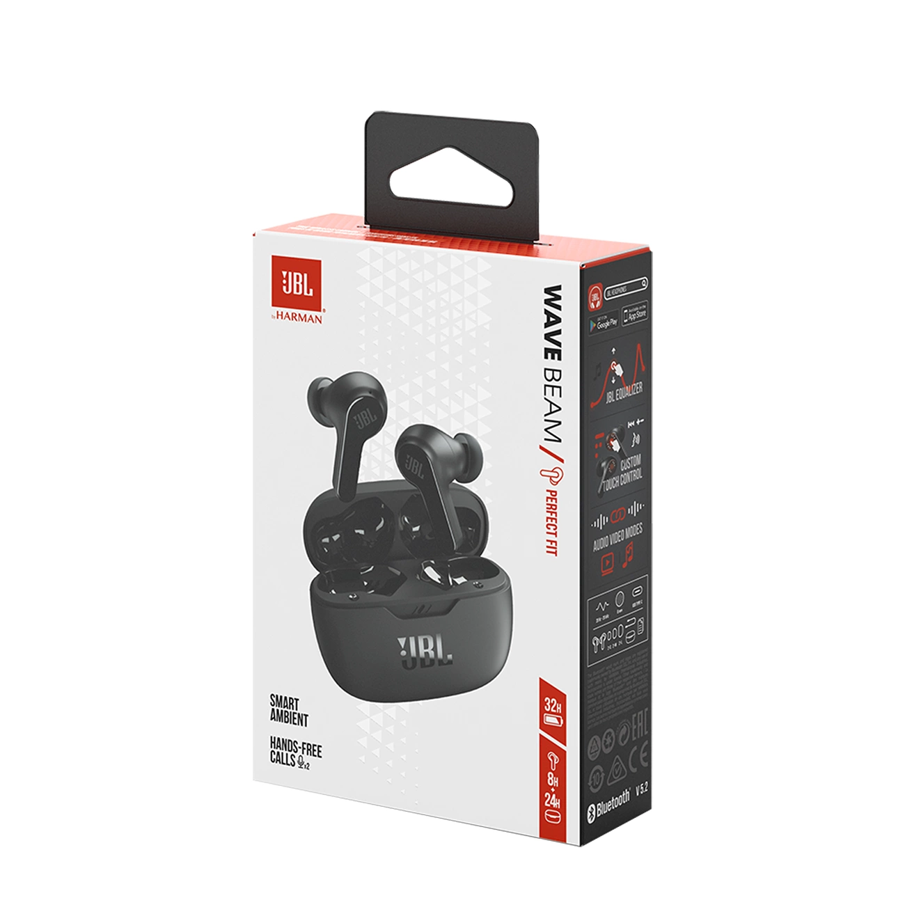 JBL Wave Beam belaidės ausinės į ausį Bluetooth 5.2 IP54 IPX2 – juodos - Image 9