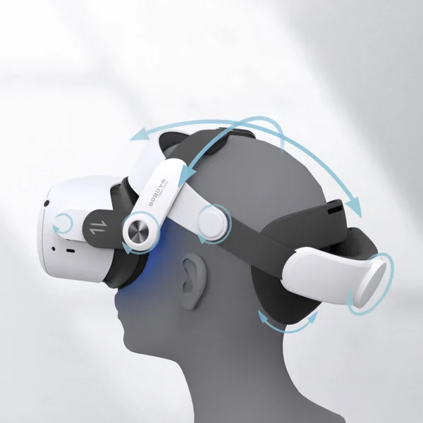 BoboVR M2+ amortizacinis dirželis Meta Quest 2 VR akiniams – baltas ir juodas - Image 2