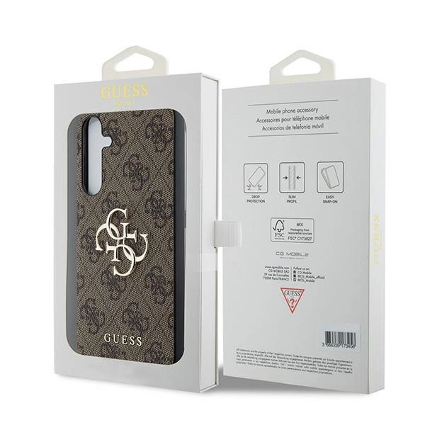 Guess 4G Didelis metalinis logotipas dėklas Samsung Galaxy A35 – rudas - Image 8
