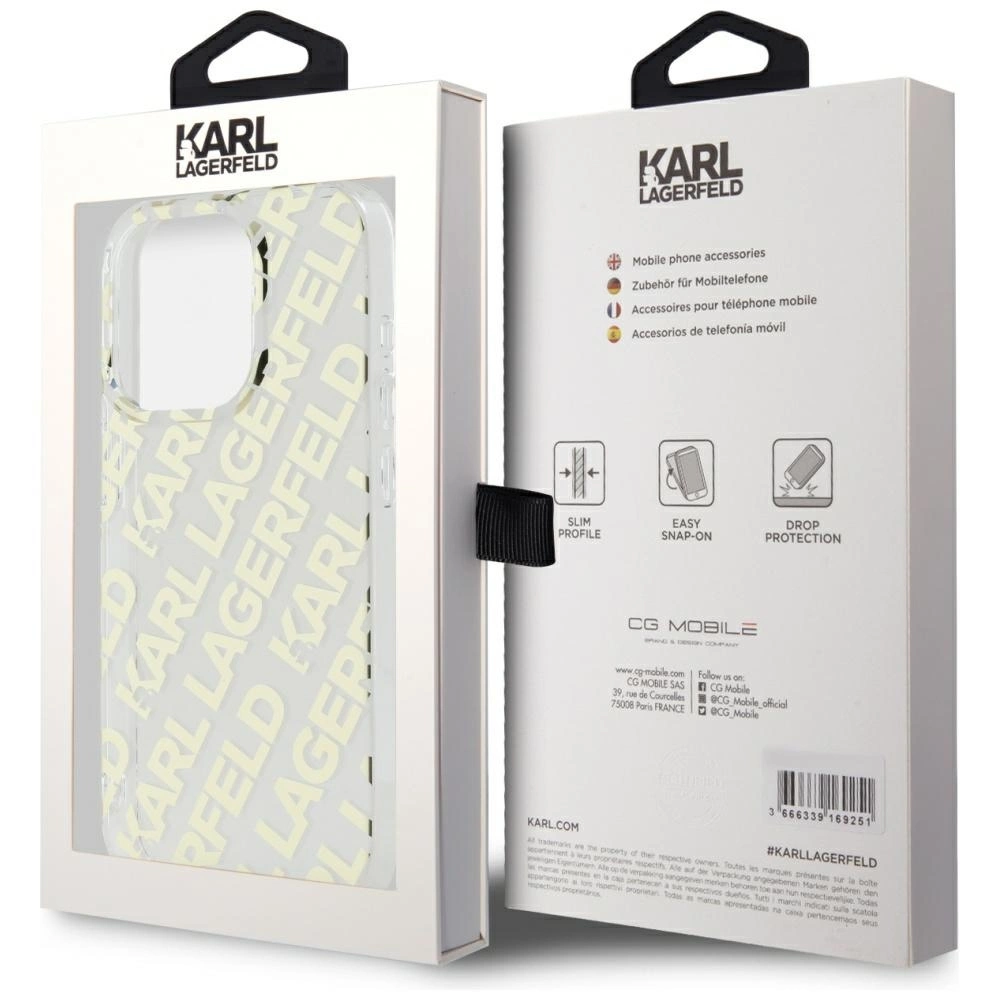 Karl Lagerfeld IML Pilnas logotipas dėklas iPhone 15 Pro – auksinis - Image 8