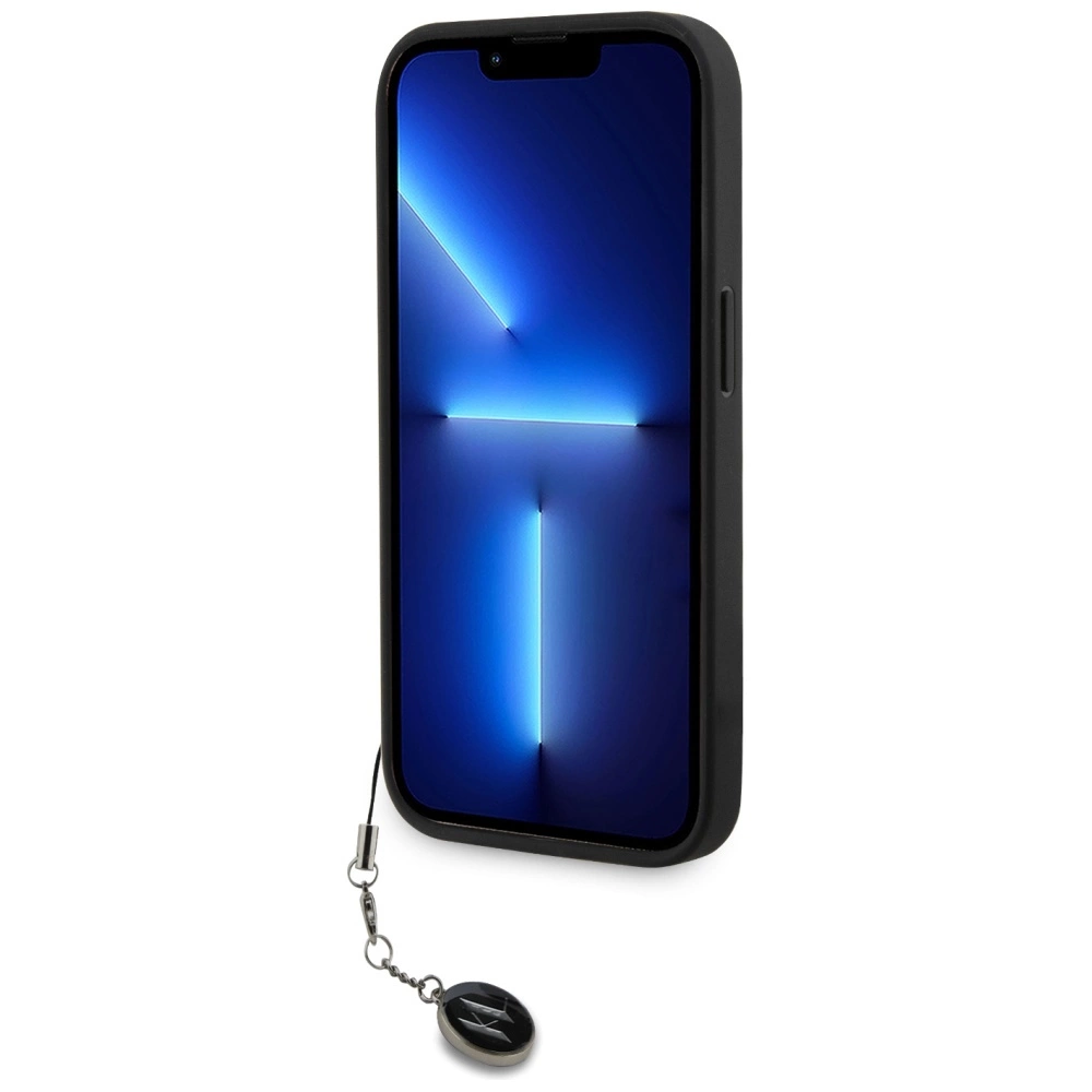 Karl Lagerfeld Saffiano blizgučiai & pakabukas dėklas iPhone 15 Pro – juodas - Image 5