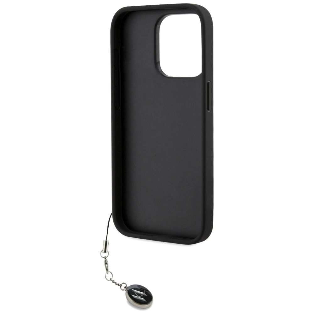 Karl Lagerfeld Saffiano blizgučiai & pakabukas dėklas iPhone 15 Pro – juodas - Image 7