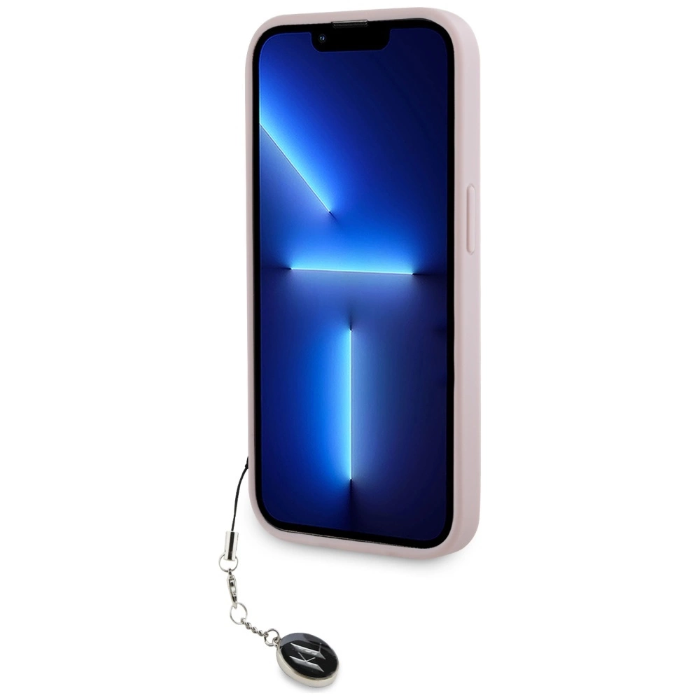 Karl Lagerfeld Saffiano blizgučiai & pakabukas dėklas iPhone 15 Pro – rožinis - Image 5