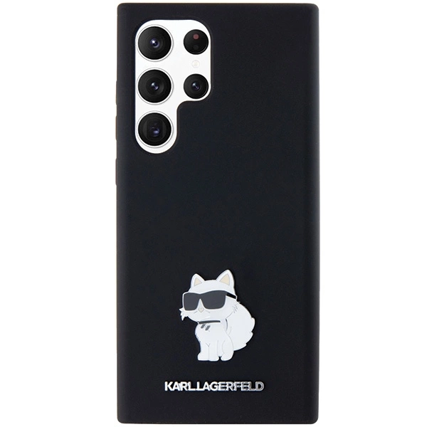 Karl Lagerfeld Silikoninis Choupette Metalinis smeigtukas dėklas Samsung Galaxy S24 Ultra – juodas - Image 3