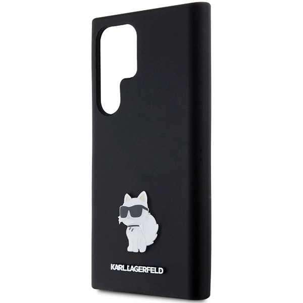 Karl Lagerfeld Silikoninis Choupette Metalinis smeigtukas dėklas Samsung Galaxy S24 Ultra – juodas - Image 6