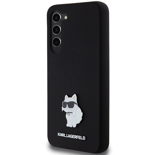 Karl Lagerfeld Silikoninis Choupette Metalinis smeigtukas dėklas Samsung Galaxy S24+ – juodas - Image 2