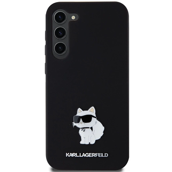 Karl Lagerfeld Silikoninis Choupette Metalinis smeigtukas dėklas Samsung Galaxy S24+ – juodas - Image 3