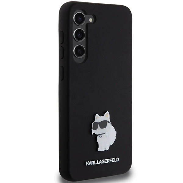 Karl Lagerfeld Silikoninis Choupette Metalinis smeigtukas dėklas Samsung Galaxy S24+ – juodas - Image 4