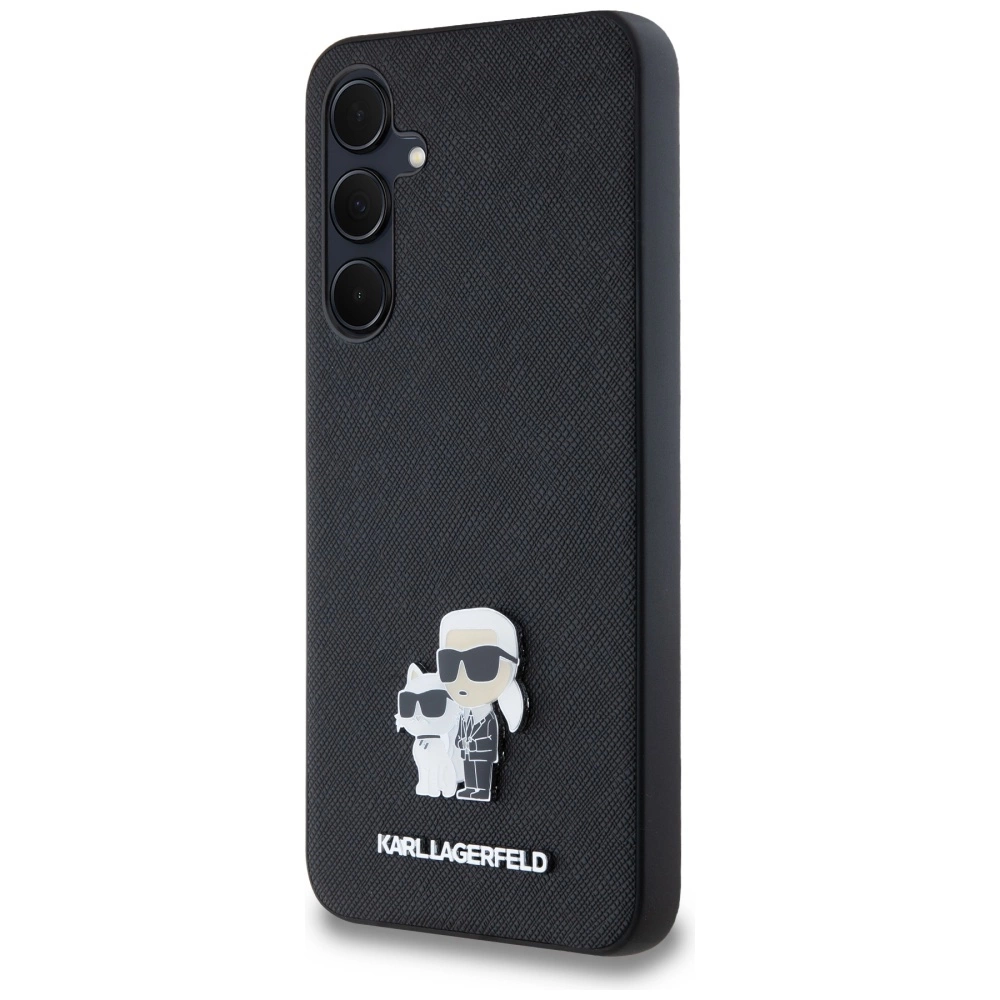 Karl Lagerfeld Saffiano Karl & Choupette smeigtukas dėklas Samsung Galaxy A35 – juodas - Image 2