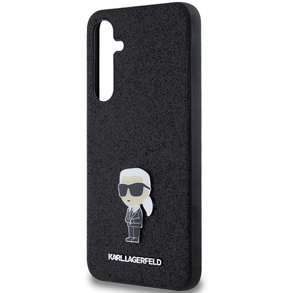 Karl Lagerfeld Fiksuotas Blizgus Ikonik logotipas Metalinis smeigtukas dėklas Samsung Galaxy A55 – juodas - Image 6