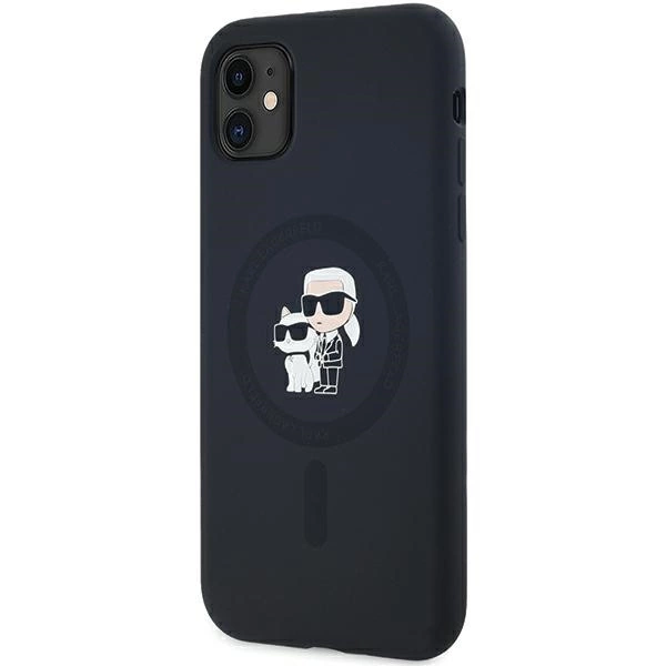 Karl Lagerfeld Silikoninis Karl & Choupette MagSafe dėklas iPhone 11 / Xr – juodas - Image 2