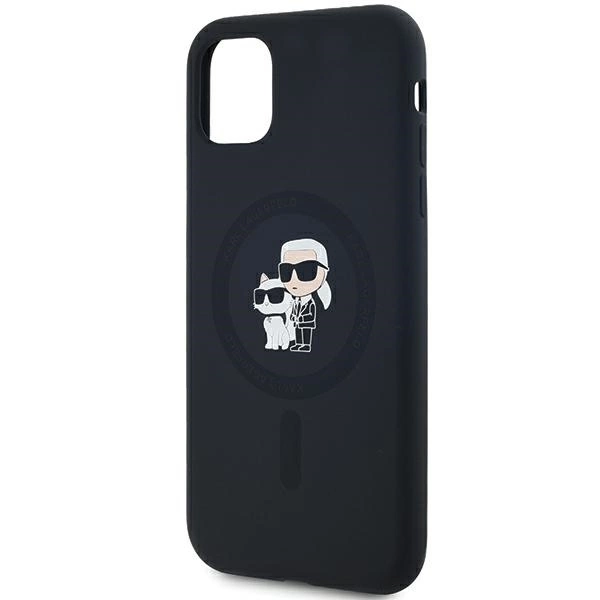 Karl Lagerfeld Silikoninis Karl & Choupette MagSafe dėklas iPhone 11 / Xr – juodas - Image 6