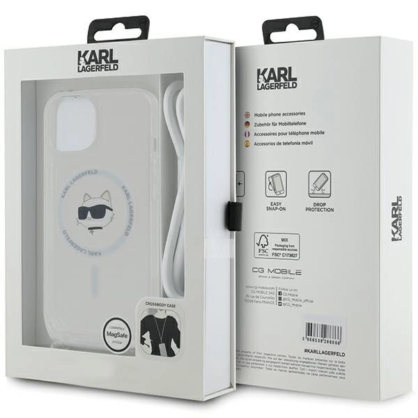 Karl Lagerfeld IML Choupette Head & laidelis MagSafe dėklas iPhone 14 / 13 / 15 – skaidrus - Image 7
