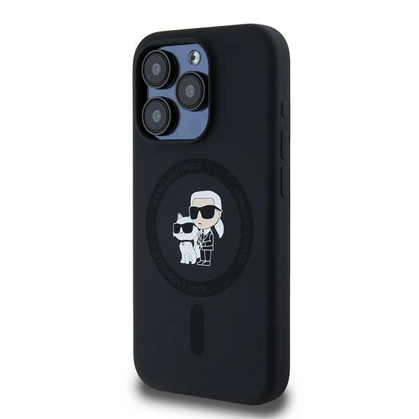 Karl Lagerfeld Silikoninis Karl & Choupette MagSafe dėklas iPhone 15 Pro – juodas - Image 2