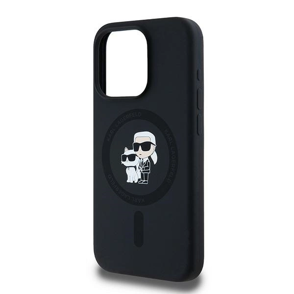 Karl Lagerfeld Silikoninis Karl & Choupette MagSafe dėklas iPhone 15 Pro – juodas - Image 6