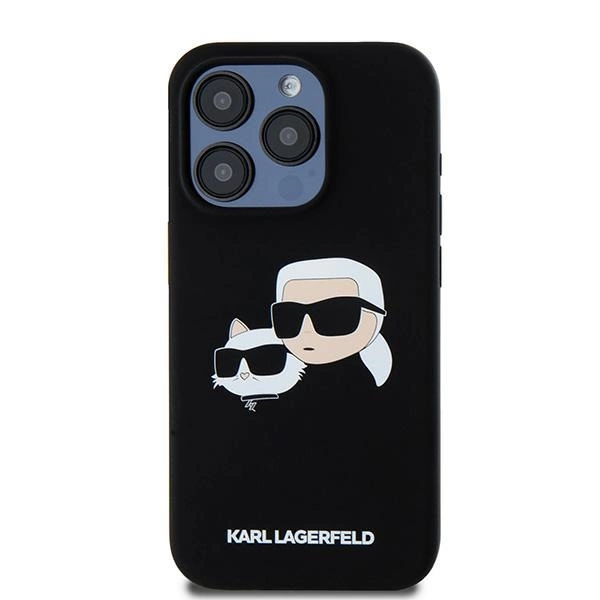 Karl Lagerfeld Silikoninis Karl & Choupette MagSafe dėklas iPhone 15 Pro – juodas - Image 3