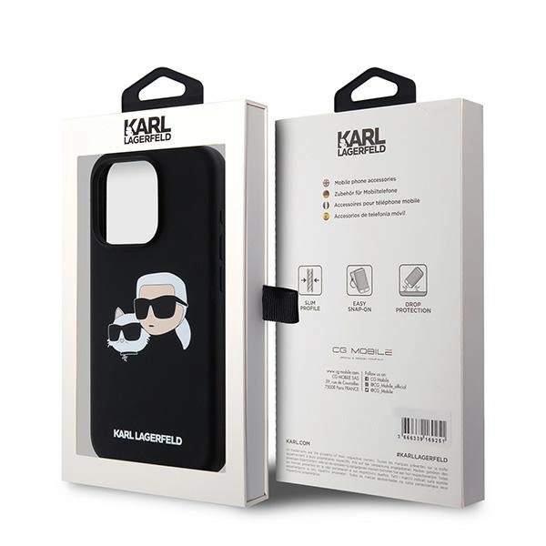 Karl Lagerfeld Silikoninis Karl & Choupette MagSafe dėklas iPhone 15 Pro – juodas - Image 8