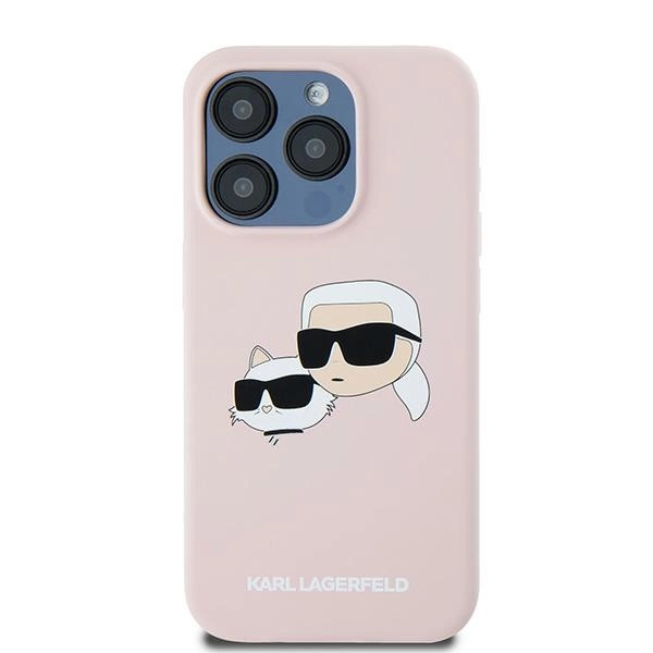 Karl Lagerfeld Silikoninis Karl & Choupette MagSafe dėklas iPhone 15 Pro Max – rožinis - Image 3