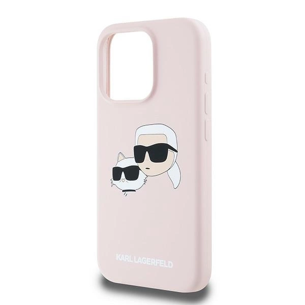 Karl Lagerfeld Silikoninis Karl & Choupette MagSafe dėklas iPhone 15 Pro Max – rožinis - Image 6