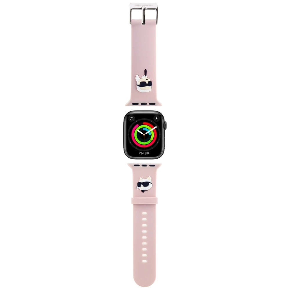Karl Lagerfeld 3D Rubber Karl&Choupette Heads strap for Apple Watch 42/44/45/49mm - pink