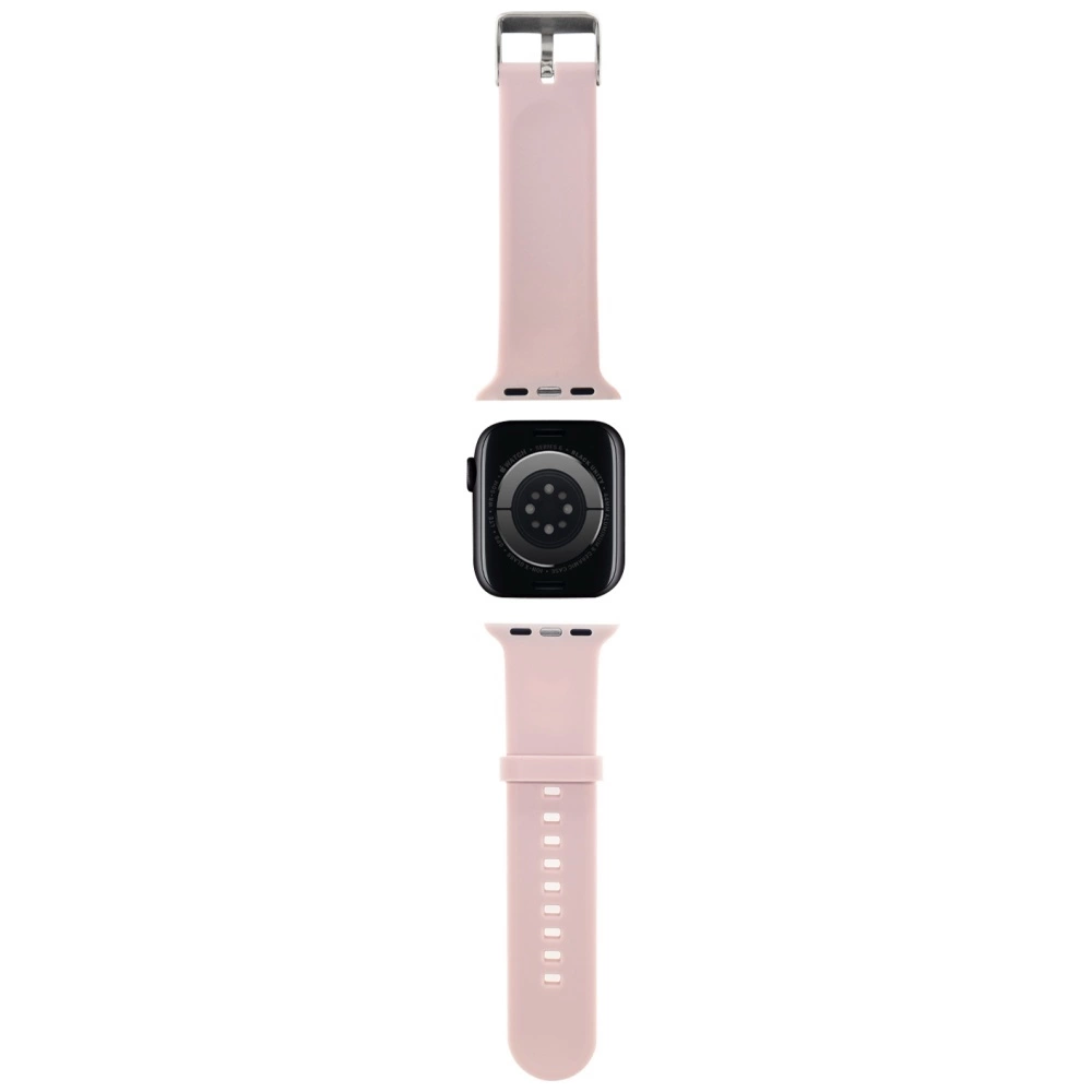 Karl Lagerfeld 3D guminė Karl & Choupette galvos apyrankė Apple Watch 42/44/45/49mm – rožinė - Image 2