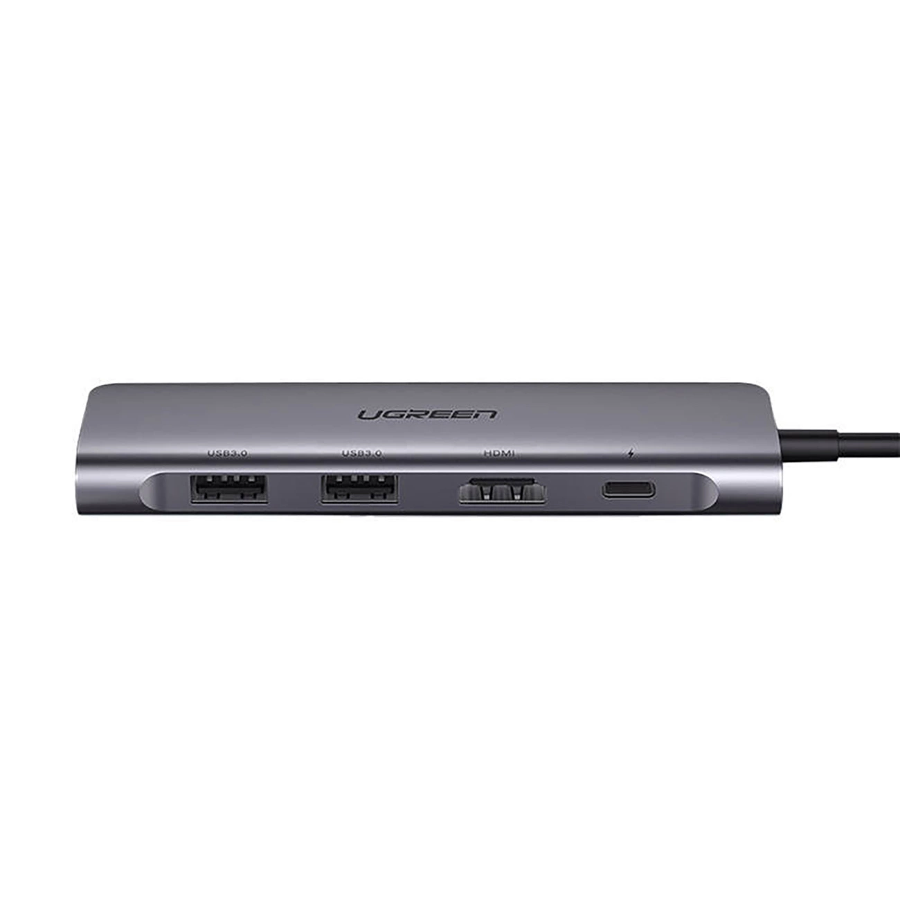 Ugreen CM195 6in1 adapteris USB-C – HDMI / 2x USB-A 3.0 / USB-C PD / SD / TF skaitytuvas – pilkas - Image 3