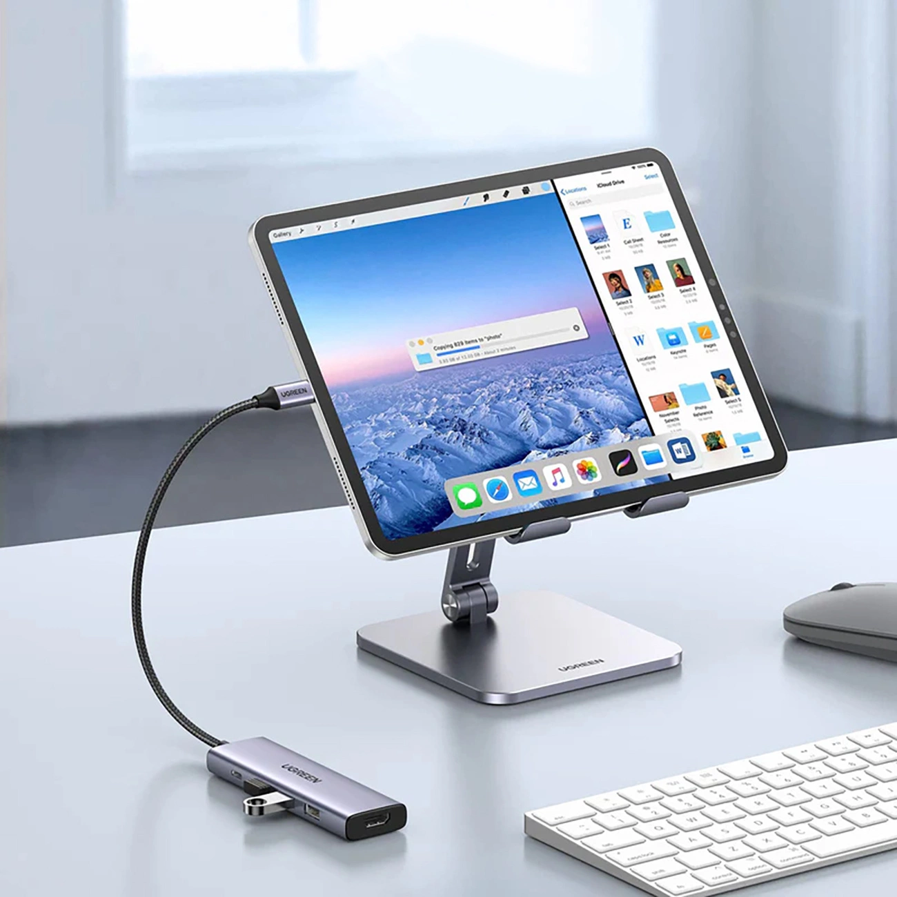 HUB Ugreen CM511 15597 5-1 USB-C - USB-C PD / HDMI / 3x USB-A 3.0 - pilkas - Image 2