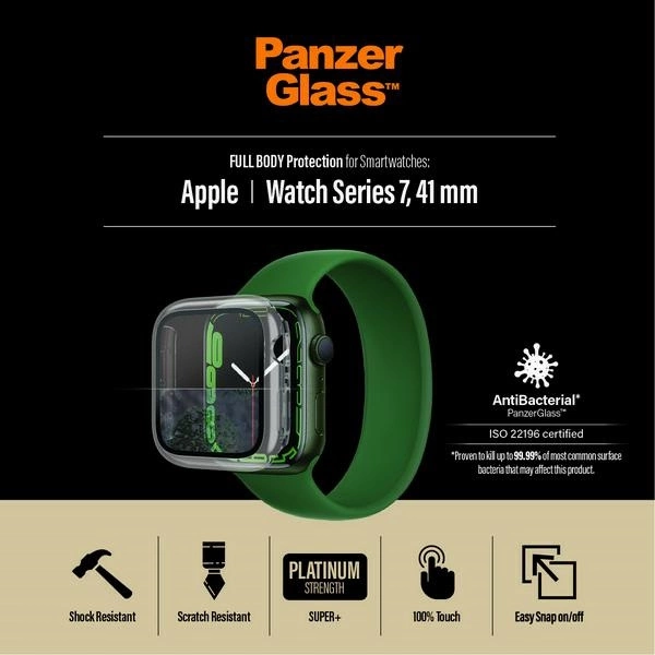 PanzerGlass Full Body dėklas, skirtas Apple Watch 7/8 41mm – permatomas - Image 8