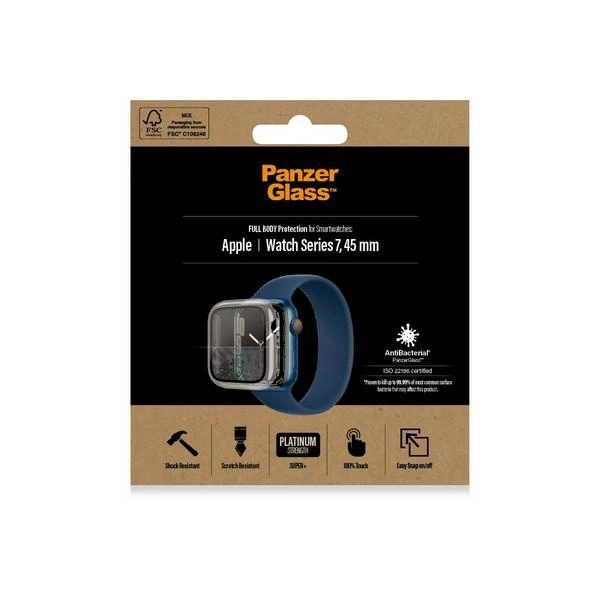 PanzerGlass Full Body dėklas, skirtas Apple Watch 7/8 45mm – permatomas - Image 5