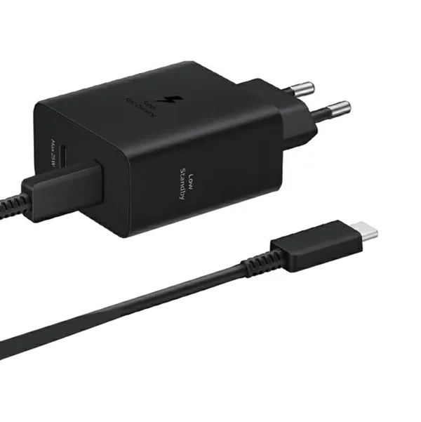Samsung Power Adapter Duo EP-T5020XBEGEU tinklo įkroviklis 2x USB-C 50W – juodas - Image 4