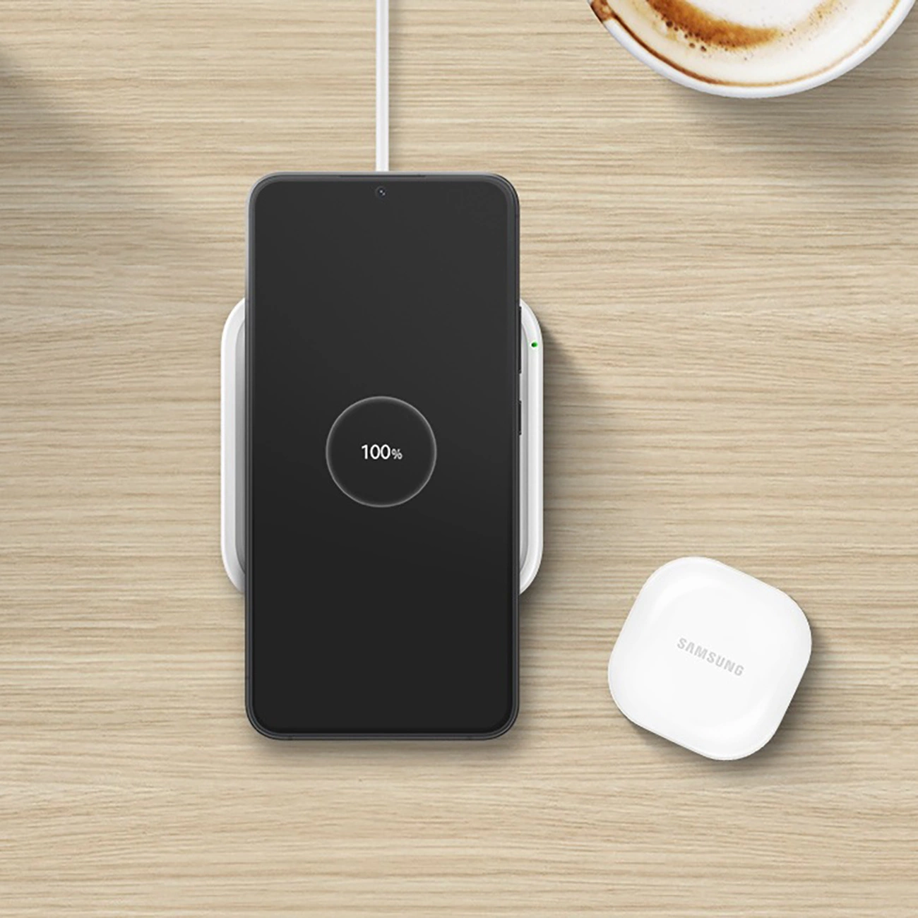 Samsung Wireless Charger Pad EP-P2400TWEGEU 15W indukcinis įkroviklis – baltas + tinklo įkroviklis - Image 13