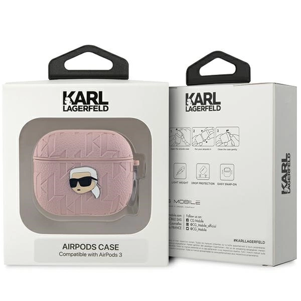 Karl Lagerfeld Monogram Karl galvos dėklas AirPods 3 – rožinis - Image 3